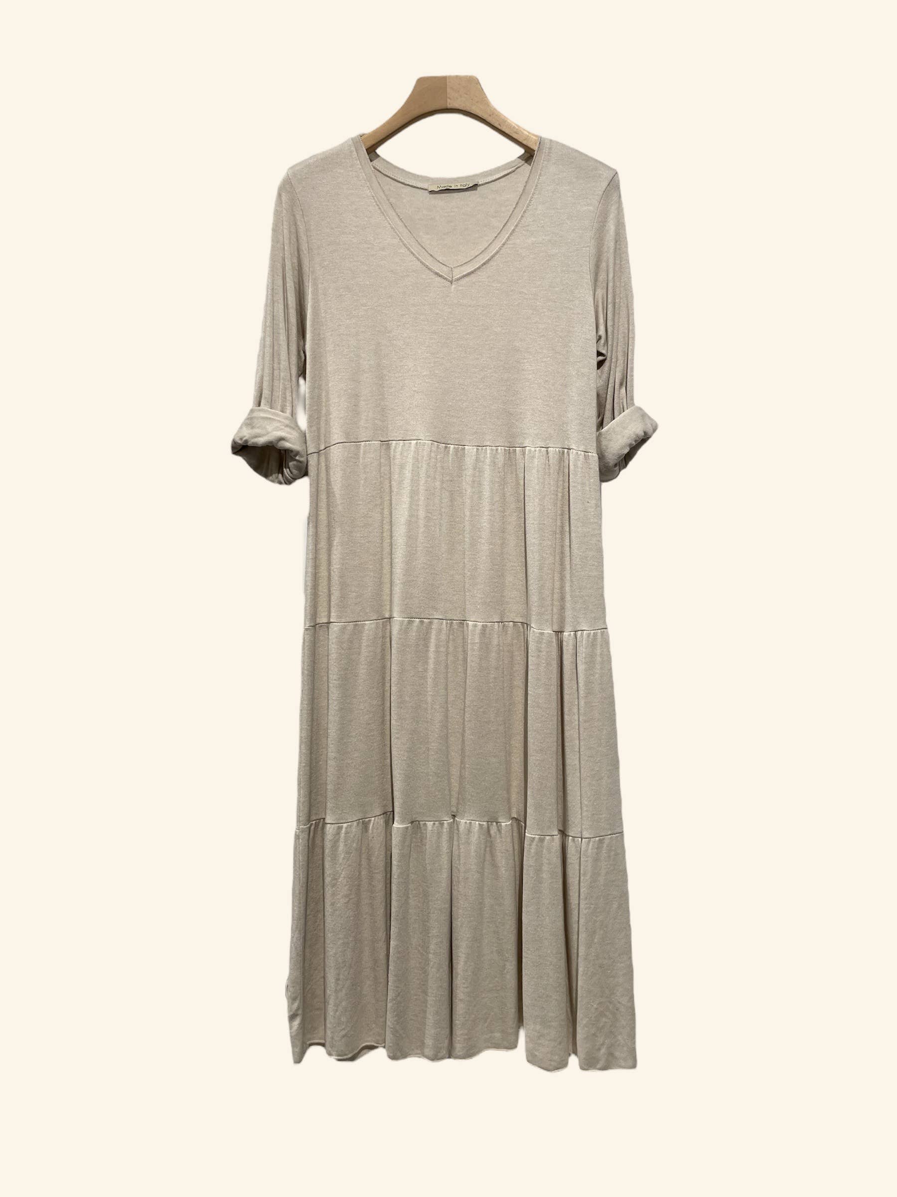 Nota bene - Wholesale Dress - Women's - Solid color fine knit dress Art 21053