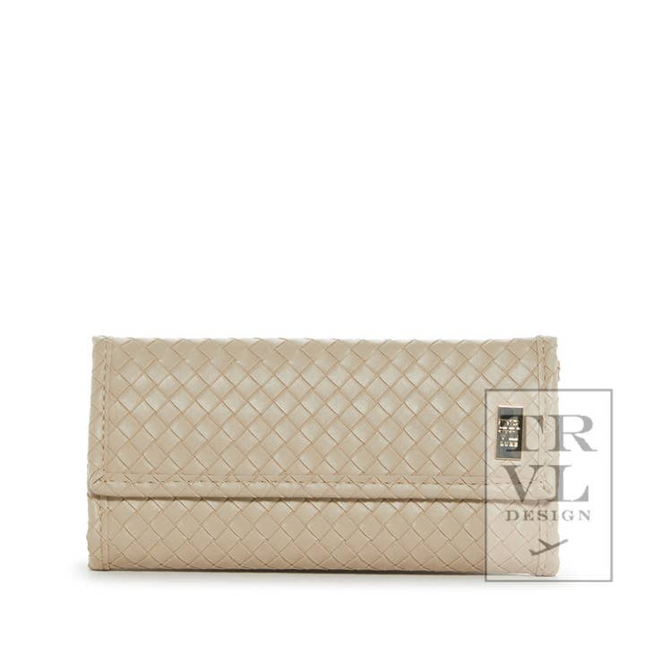 Luxe Jewelry Wallet - Woven Bisque for wholesale by TRVL Design