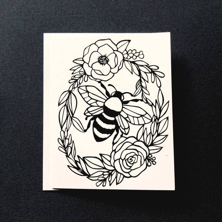 Squirrel Tacos Papercuts – Engroshandel Hverdagshilsen kort – Lykønskningskort - Bee krans3