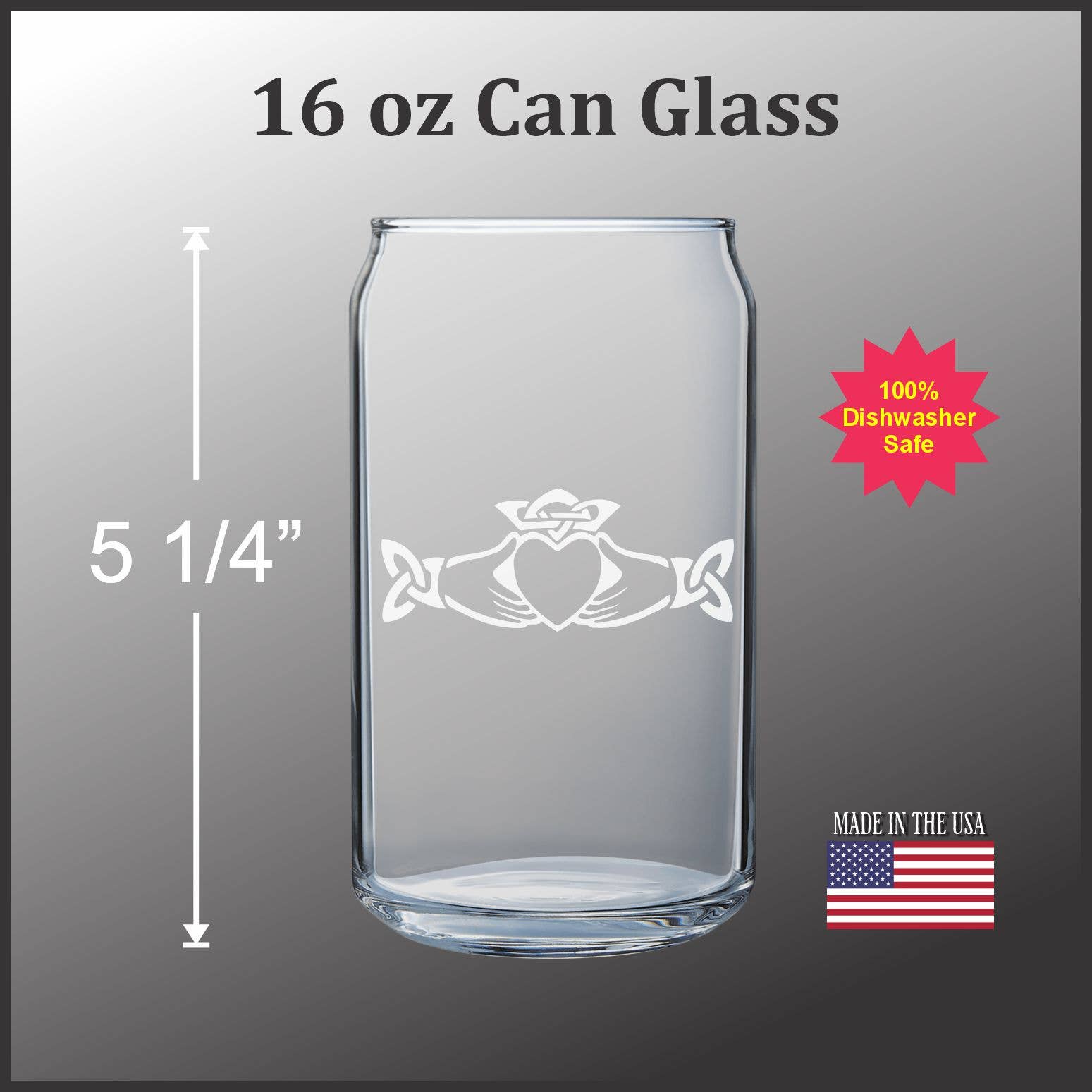 Adirondack Etching LLC - Wholesale Drinking Glass/Cup - Celtic Claddagh  -  Glassware7