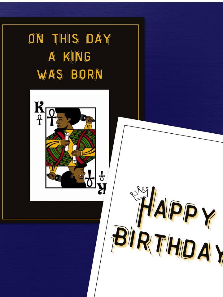 King Fødselsdag kort for engroshandel hos The Brown Girl Paper Company
