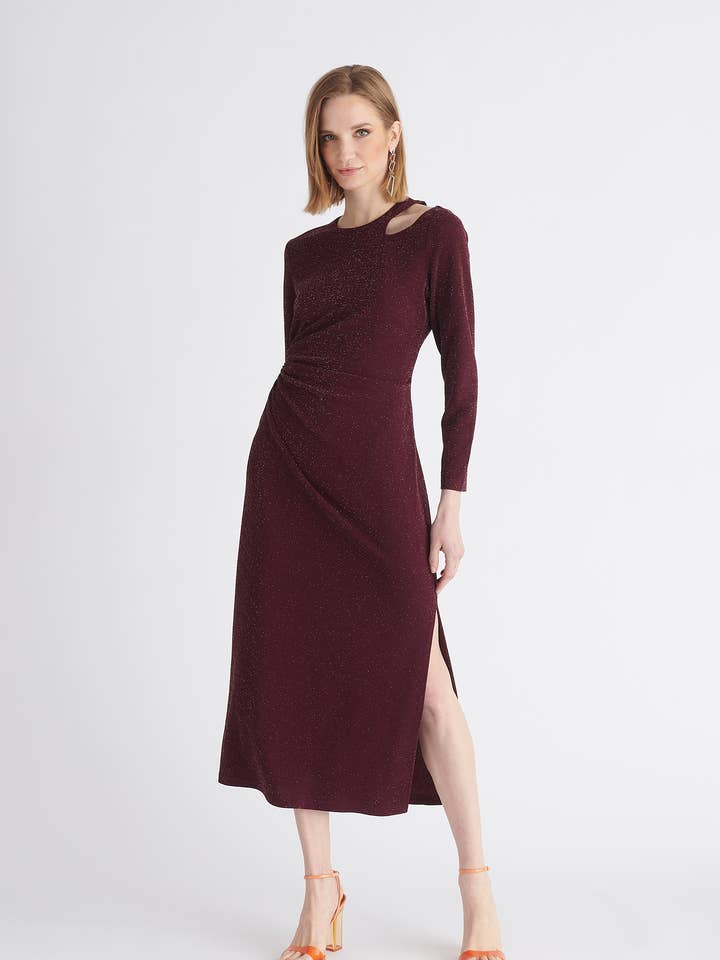 Paisie – Großhandel Kleid – Damen – Glitzerndes Kleid mit Ausschnitt8