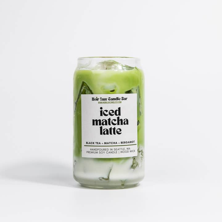 Noir Lux Candle Co - Vente Bougie en bocal - Bougie Latte Matcha Glacé5