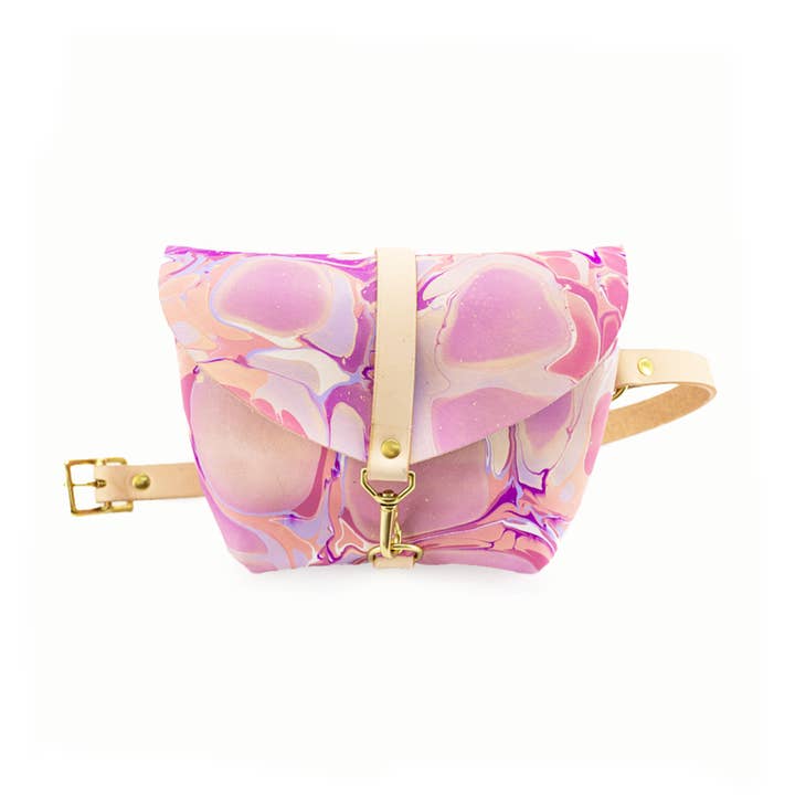 Big Sister Fanny Pack - Marbled Colorful for wholesale by Glad & Young Studio