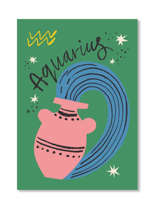 Tirage d'horoscope, signe astrologique, illustré, impression artistique pour la vente par Happy Go Lucky