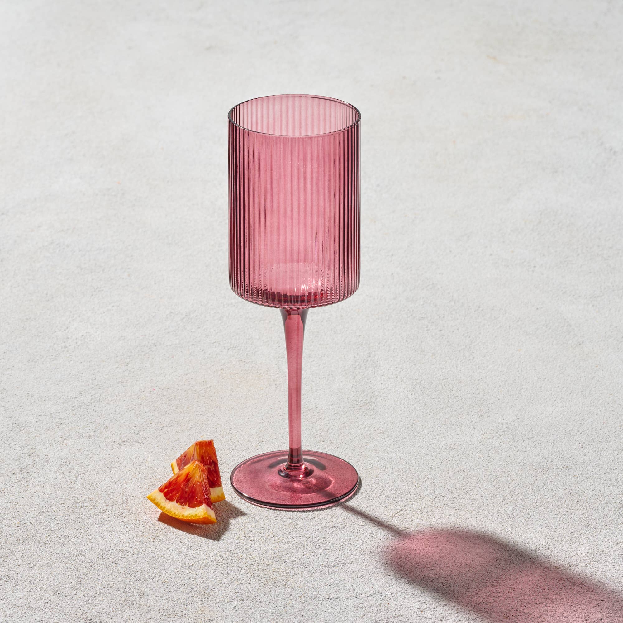 Kadra Kitchenware - Wholesale Wine Glass - Vikko Decor - Malibu, Ribbed Glass, Plum, MULTIPLE SHAPES1