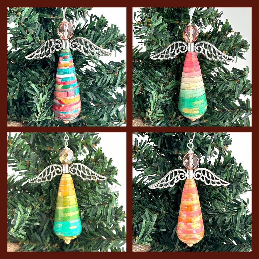 Allison Lake Handmade - Wholesale Ornament - Milieuvriendelijke papieren engel kerstornamenten | Doos van 504