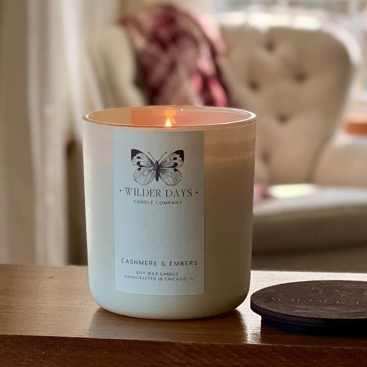 Wilder Days Candle Company - Wholesale Jar/Filled Candle - Cashmere & Embers | Wood Wick Soy Candle0