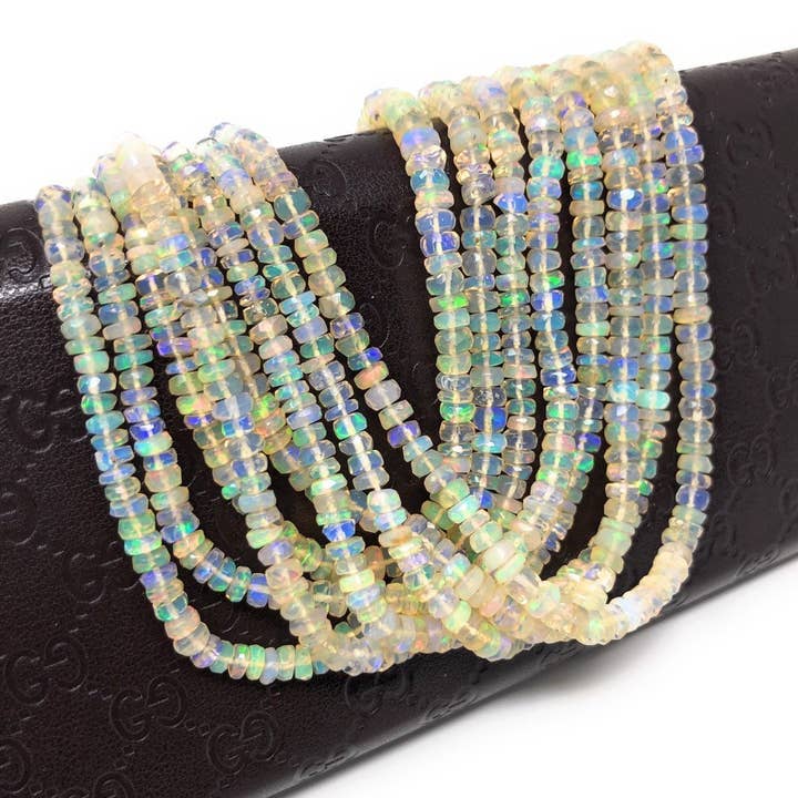 Perlas de ópalo etíope, cuentas naturales al por mayor para hacer joyas, cuentas a granel, hebras de 3,5 mm a 4 mm, 8 o 16 pulgadas para venta al por mayor de Akstar Gems
