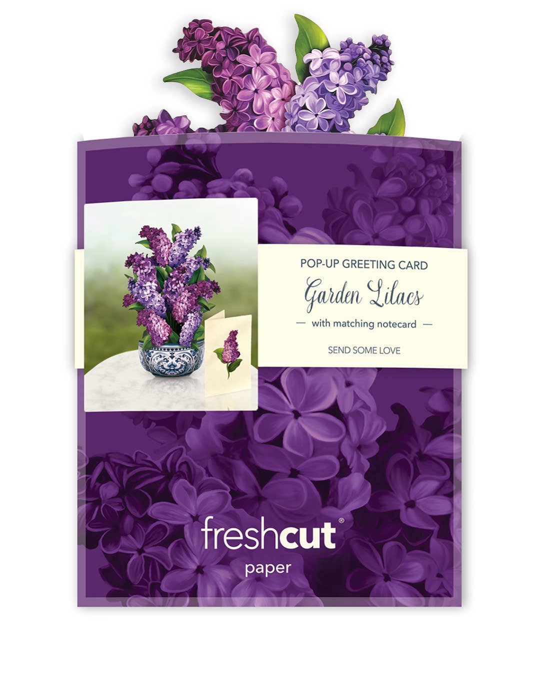 FreshCut Paper LLC - Wholesale Everyday Greeting Card - Mini Garden Lilacs  (10 Pop-up Greeting Cards)5