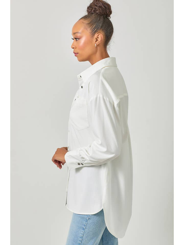 Mystree - Wholesale Button Down Shirt - Women's - 60937 Tencel Oversized Button Up Shirt17