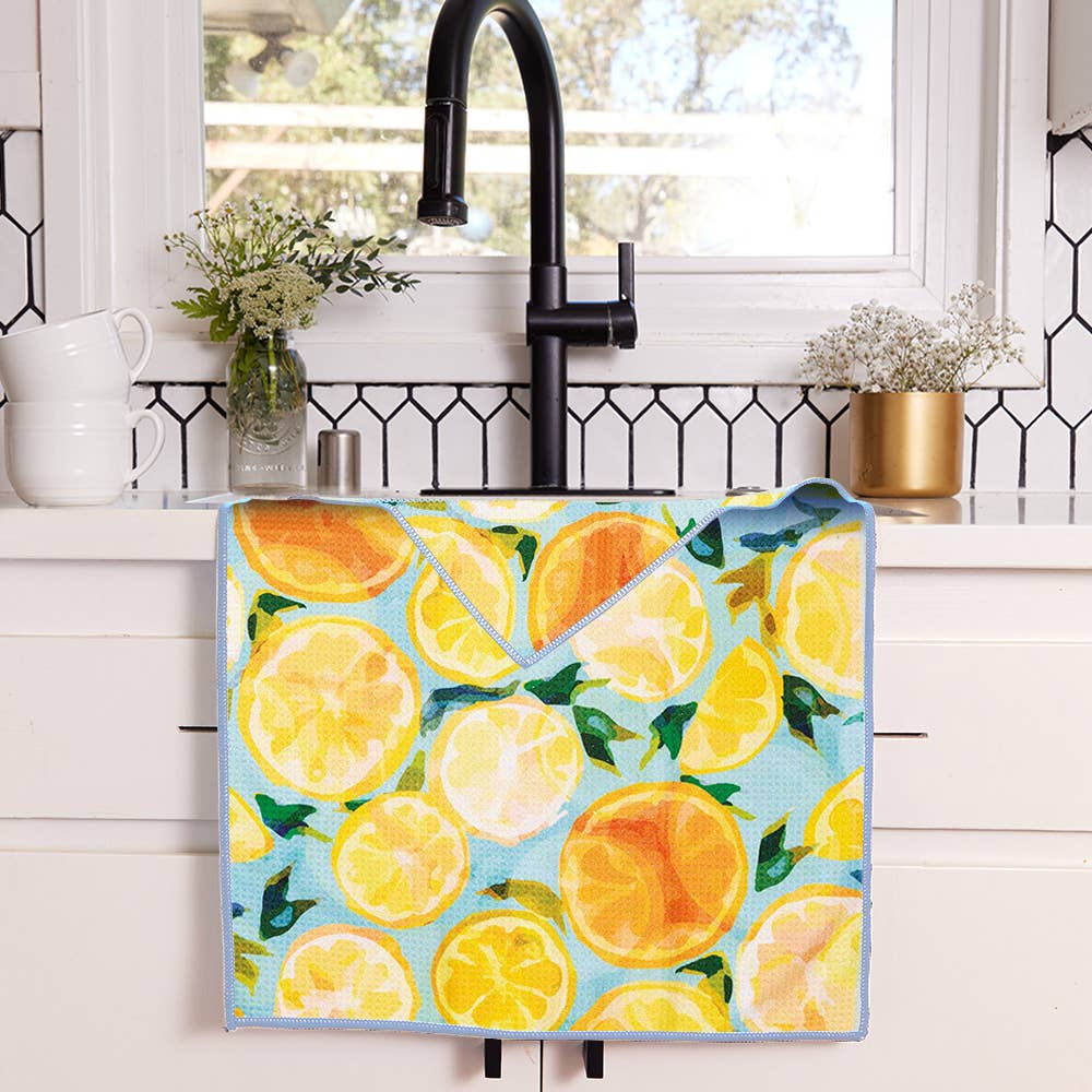 rockflowerpaper - Wholesale Tea Towel - Lemon Slices Eco Kitchen Tea Towel1