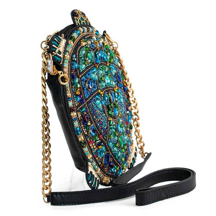 Mary Frances Accessories - Wholesale Crossbody Bag - Women's - Wave Rider Beaded Turtle Crossbody Handbag