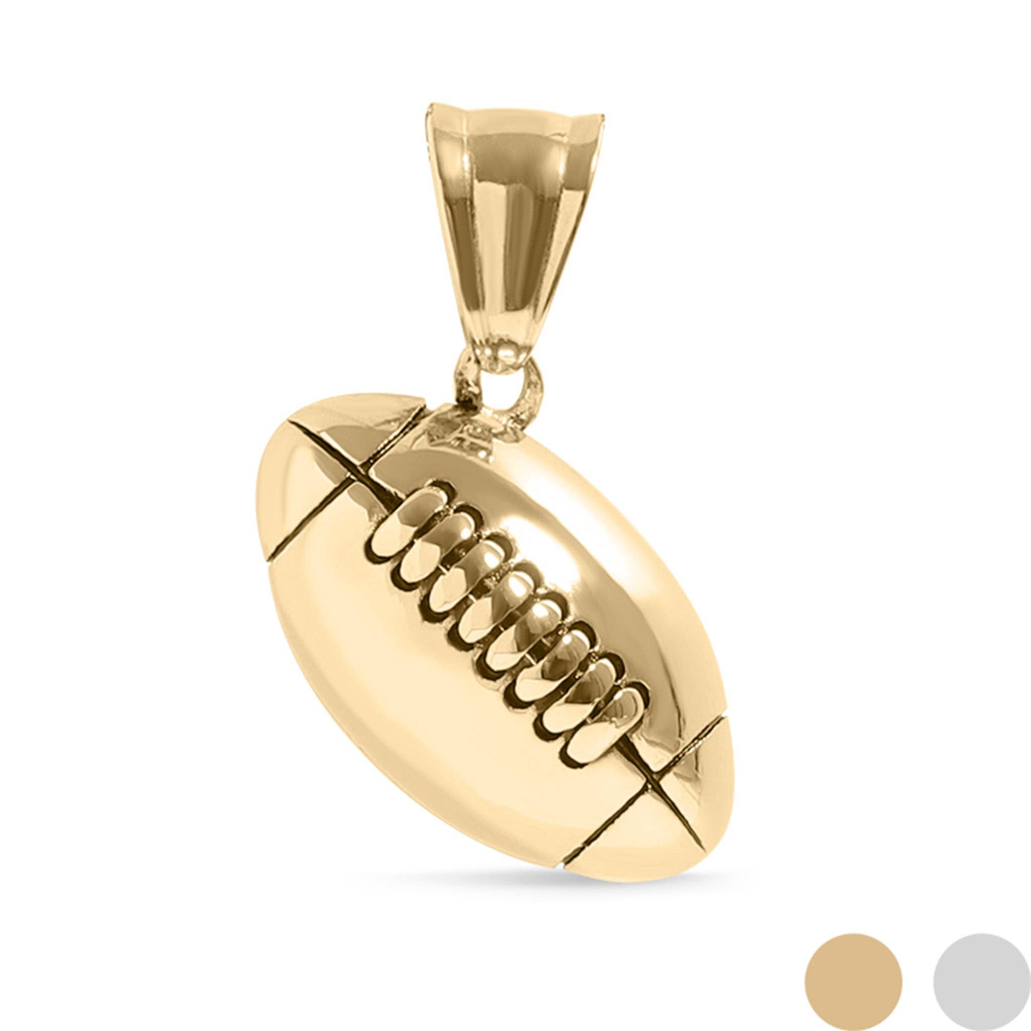 WJW - Wholesale Individual charm/pendant - 18K Gold PVD Stainless Steel 3D Football Pendant
