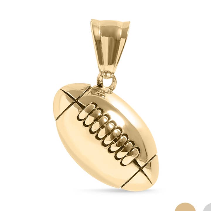 18K Gold PVD Stainless Steel 3D Football Pendant and other Purchase Wholesale size 3 footballs. Free Returns & Net 60 Terms on Faire trending on Faire.