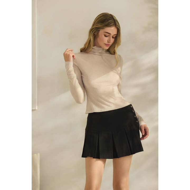 Honey Mango - Wholesale Blouse - Women's - Long sleeve sheer turtleneck top8