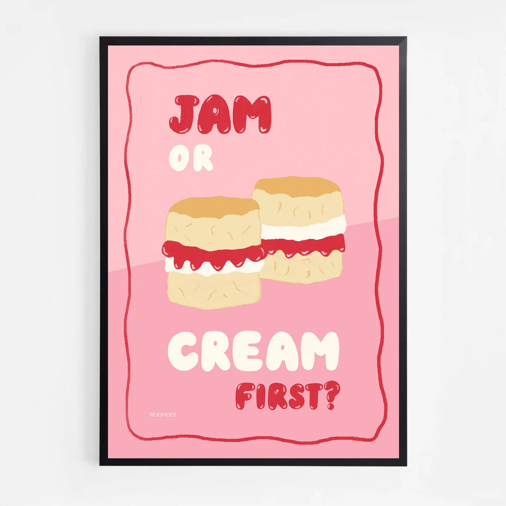 Woo Hoo Prints - Wholesale Kunstprint - JAM OF ROOM EERST?  SCONES, THEESALON, BAKKERIJ, PRINT1