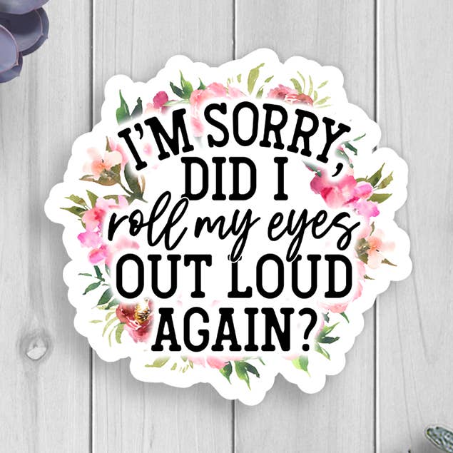 Roll My Eyes Vinyl Sticker for wholesale by Expression Design Co