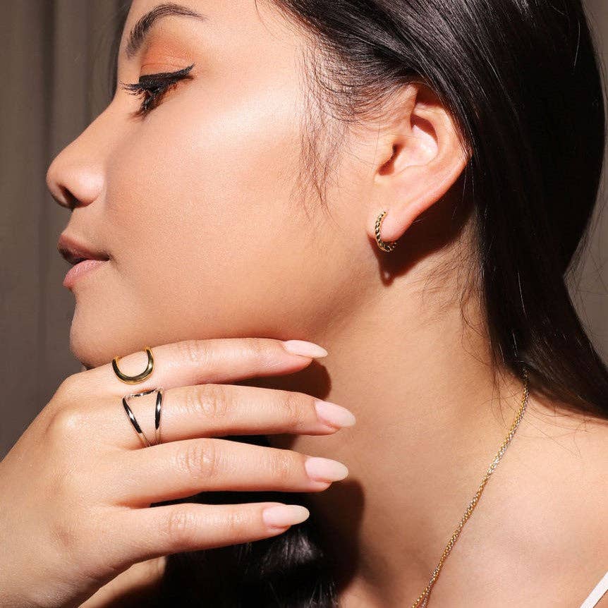 Gold Trip – wholesale Band/stacked ring – Cascade Open Ring5