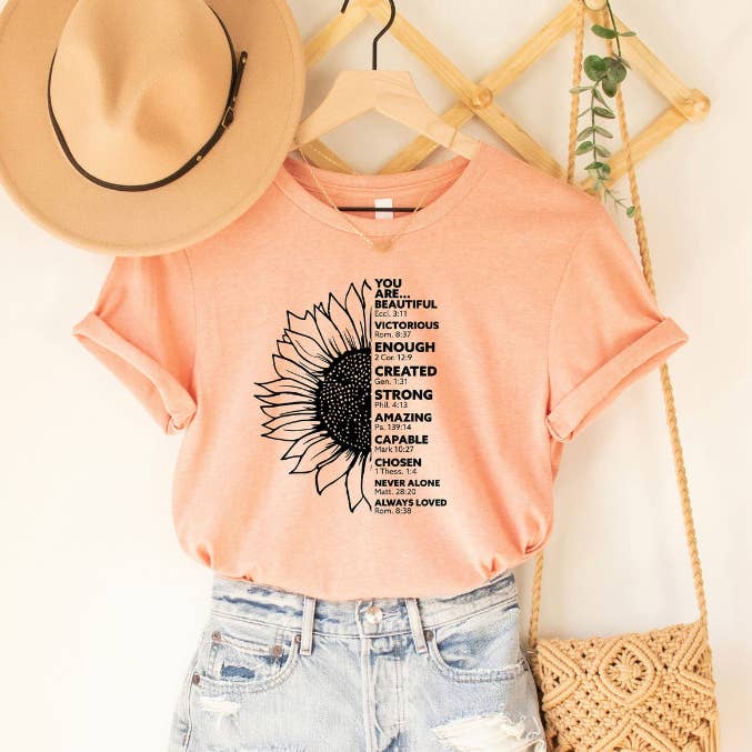 Sunflower Shirt, Christian, Inspirational, Women for wholesale by The Wick & Burn