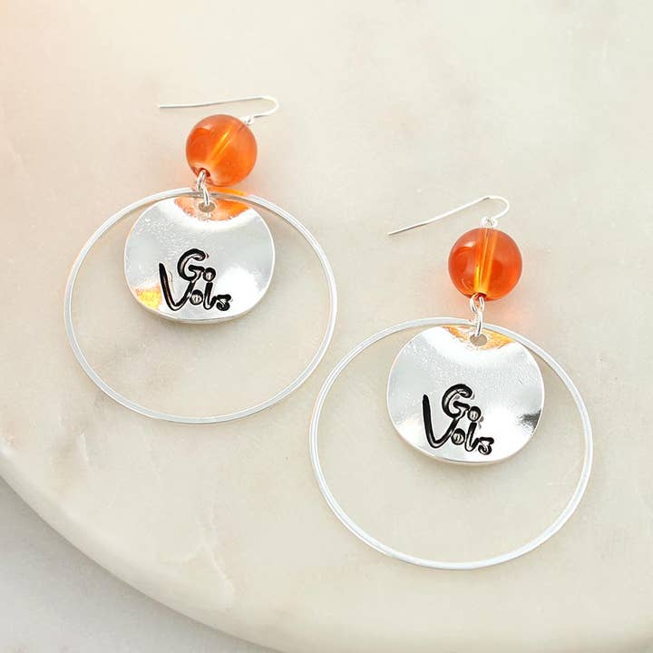 Tennessee Slogan Disc Earrings for wholesale by Seasons Jewelry