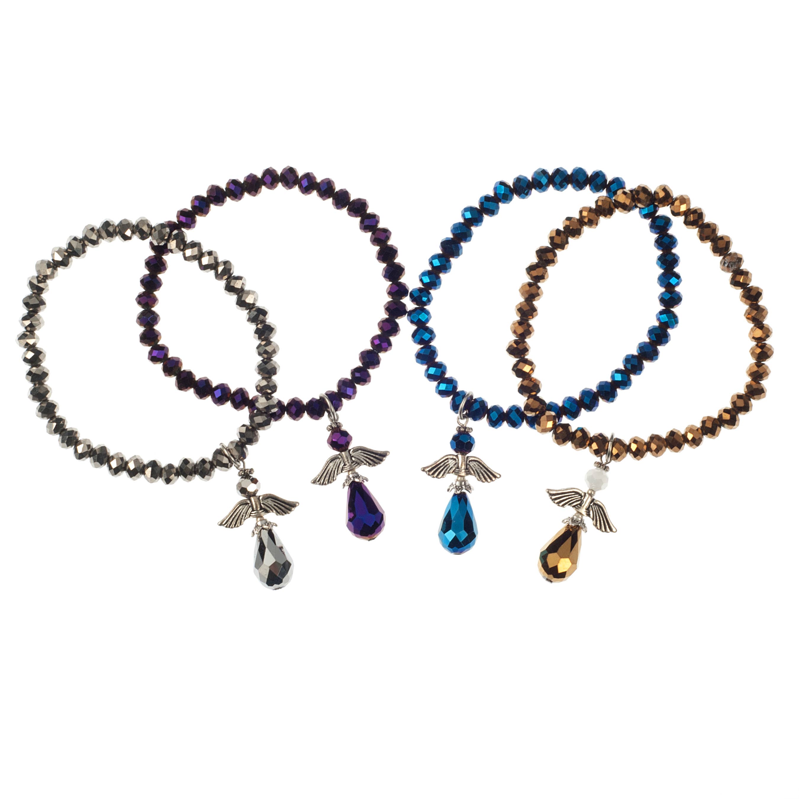 KJK Jewelry Inc. - Wholesale Charm/Dangle Bracelet - Christmas Angel Wings And Faceted Crystal Bracelet1