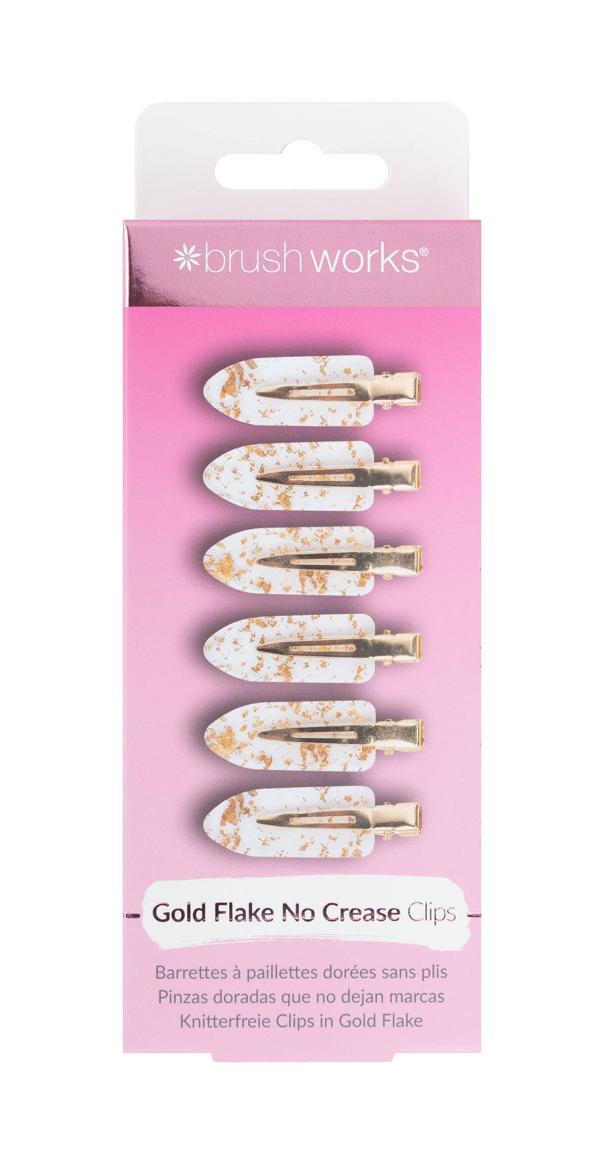 Soinvogue – wholesale Hair clip – Women’s – Brushworks Gold Flake No Crease Clips0