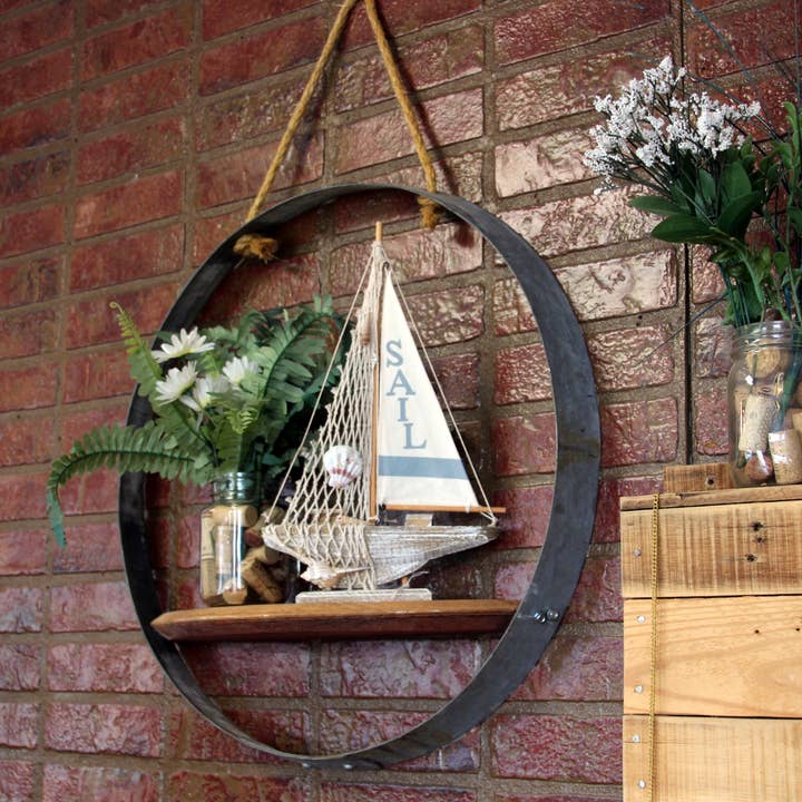 Barrel-Art – wholesale Vägghylla – Barrel Hoop Hylla2