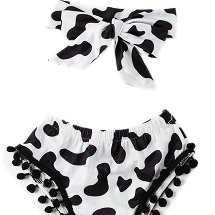 Cowgirl Pom Pom Trim Bloomers & Pandebånd 2stk Babysæt for engroshandel hos Fennco Styles