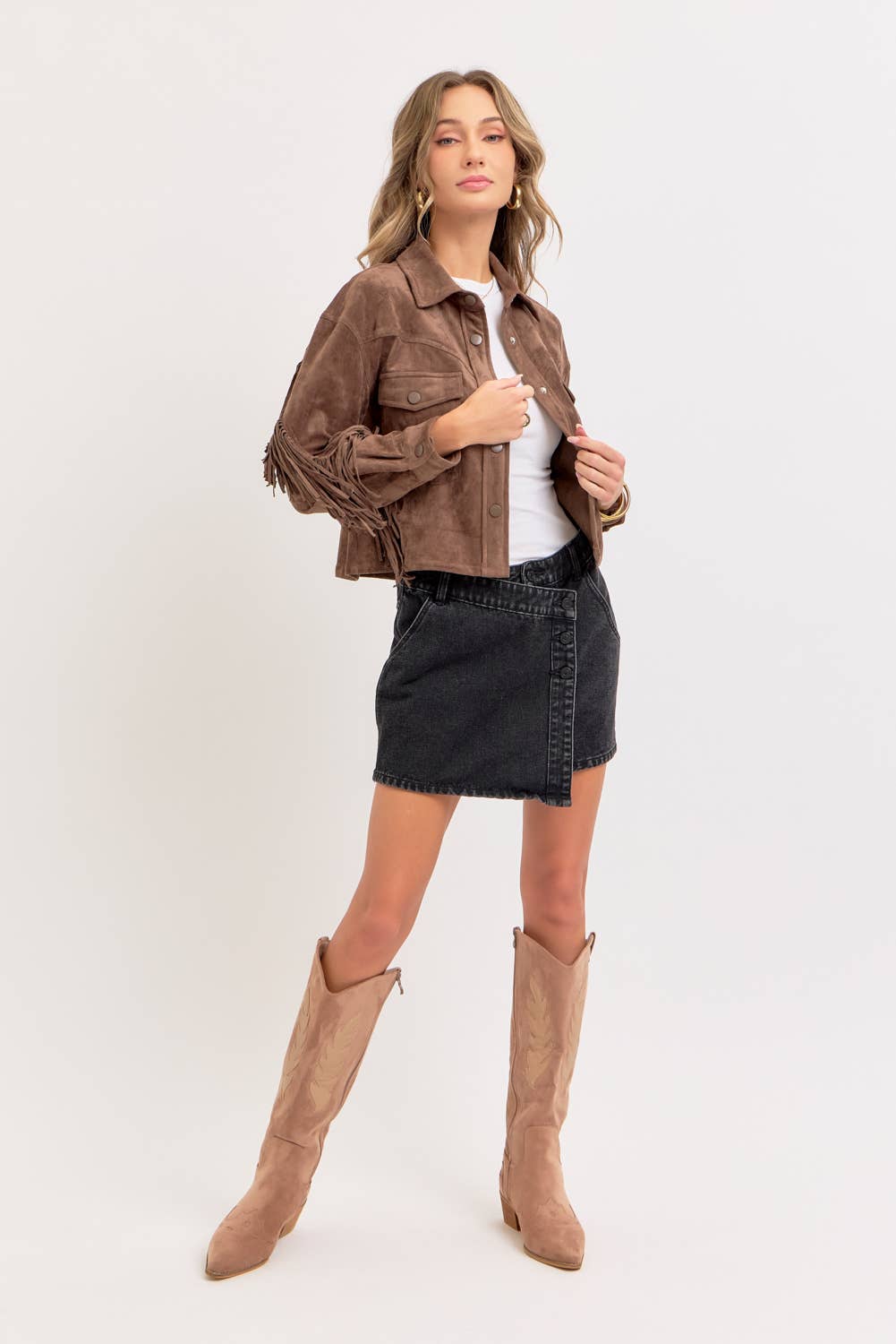 Sweet Lovely by Jen – Großhandel Hemdjacke/Shacket – Damen – Western-inspirierte Wildleder-Shacket16