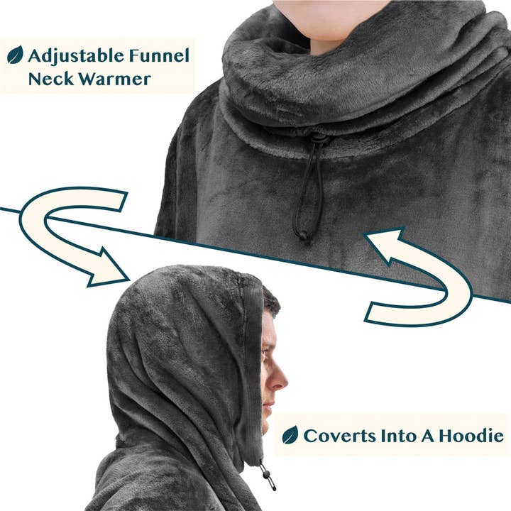 Pavilia - Wholesale Throw Blanket - Neck Warmer Sweatshirt Hoodie Blanket80