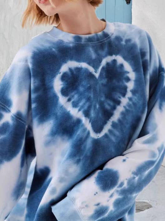 alberalkirk - Wholesale Graphic Sweatshirt - Women's - Tie Dye Heart Print Sweatshirt Women Multiple Colors N5A4535