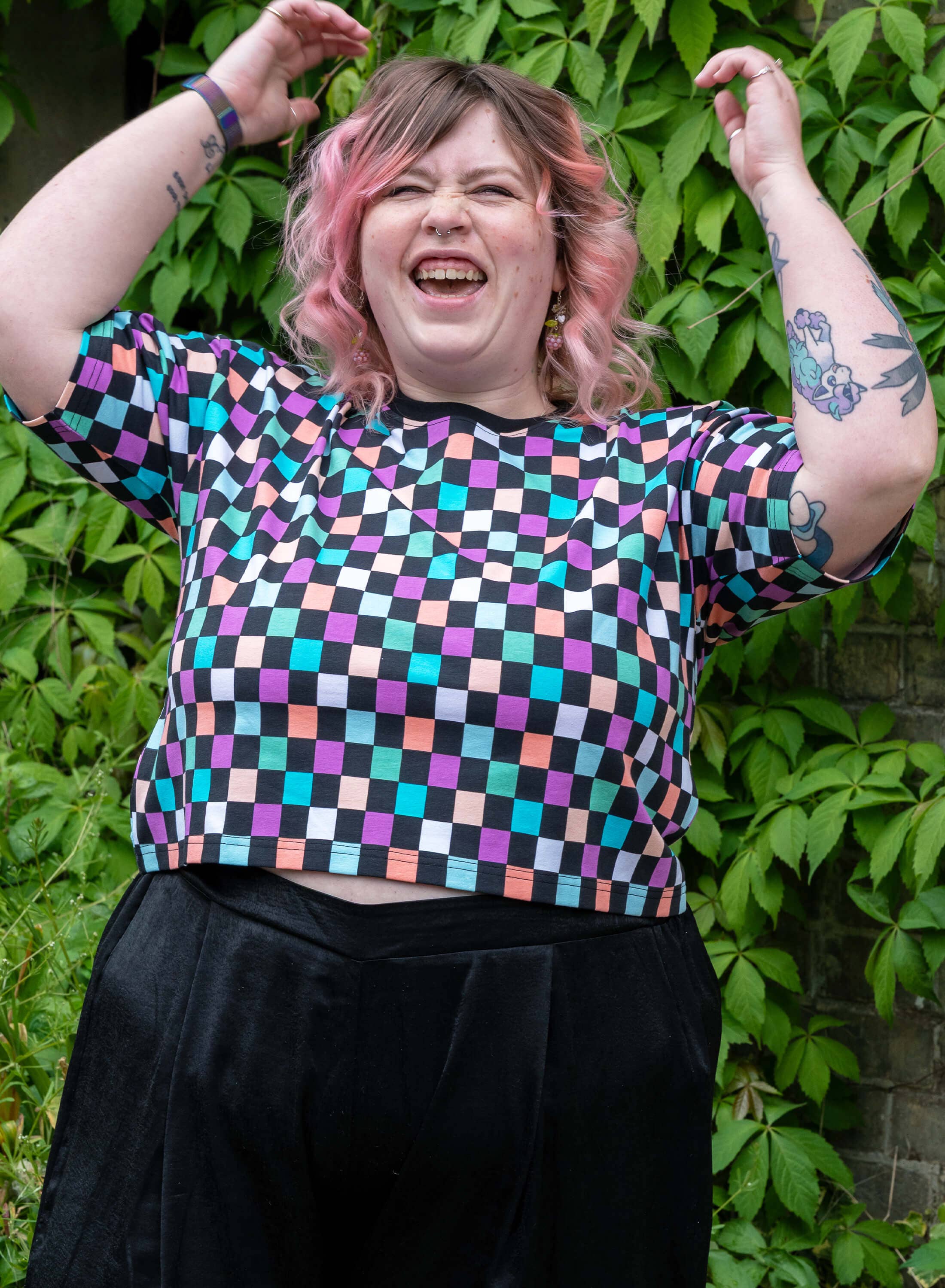 Rebel Romance - Vente T-shirt – femme - T-shirt ample à carreaux Rebel Romance1