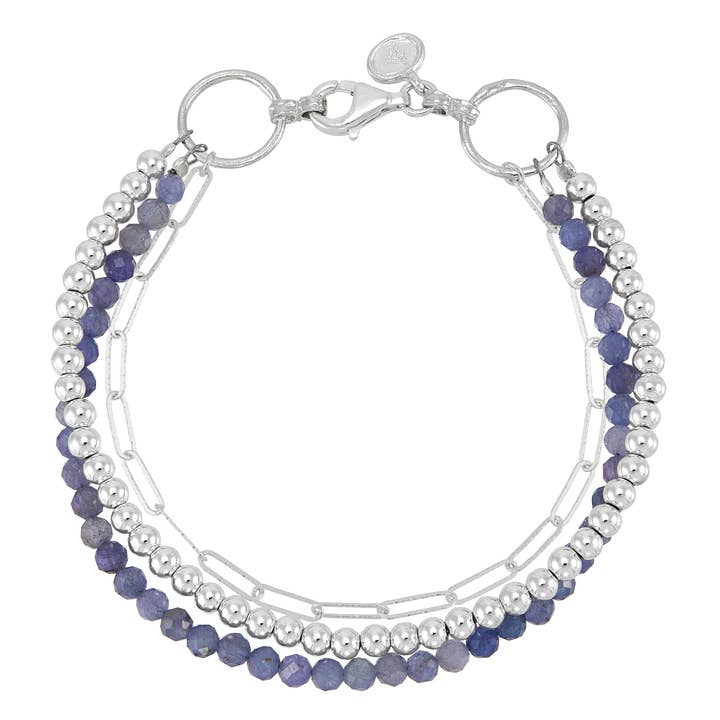 Purple Silpada 'Luminary' Silver Tanzanite and Hematite Bracelet for wholesale on Faire