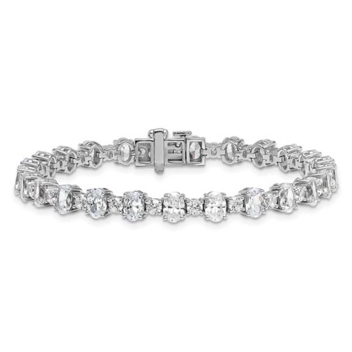 Lab Grown Diamond Bracelet for Women in 14k White Gold 11 Carat VS/SI+ Clarity G+ Color Lab Diamond Tennis Bracelet April Birthstone Jewelry Gift for Women for wholesale by Fine Diamond