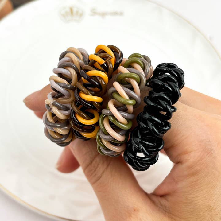 mildstyles - Vente Élastique à cheveux - Élastique à cheveux en cordon de téléphone bicolore – Haute élasticité et durabilité7