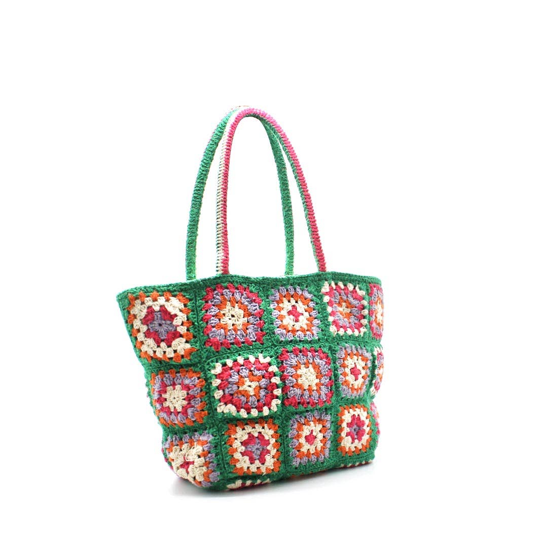 Vimoda - Vente Tote bag – femme - Sac coton crochet PATCHWORK 0