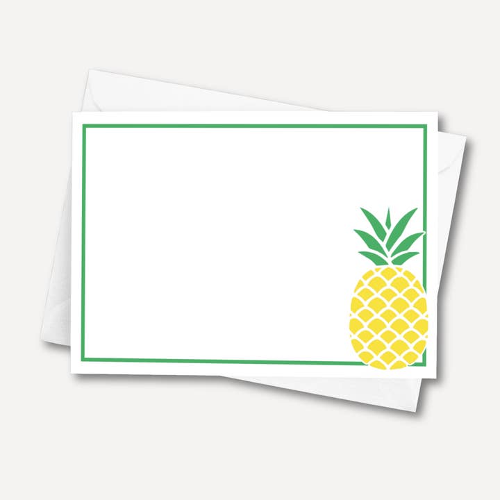 Pineapple Flat Note Cards | Tropical Stationery | Set of 10 for wholesale by Note Worthy Paper Place
