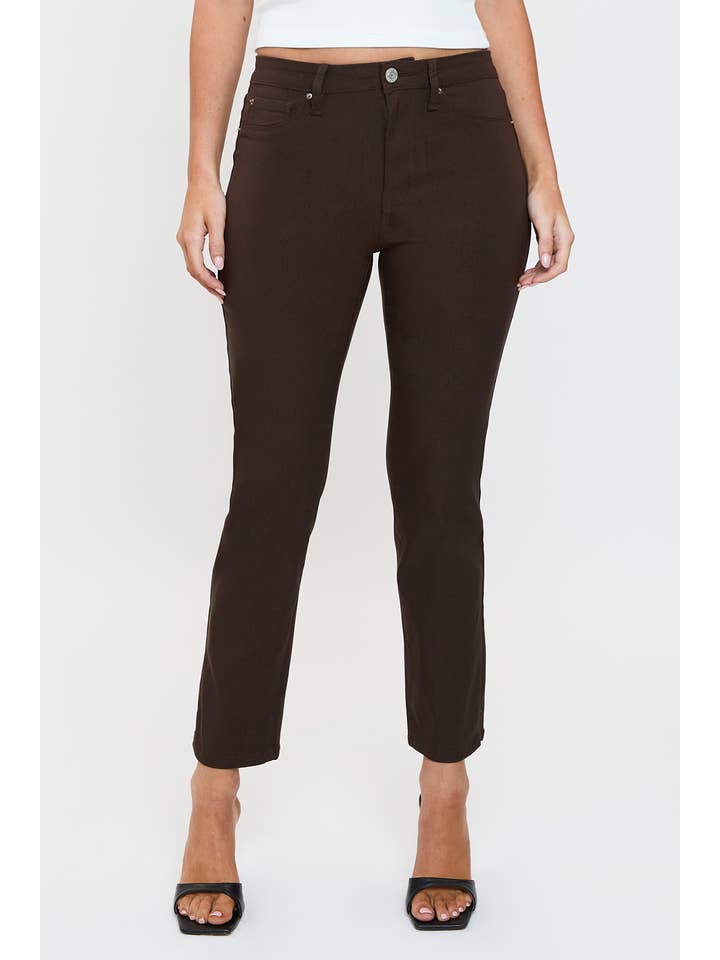 YMI – wholesale Byxor - Dam – Högmidjade Hyperstretch Beskurna Raka Byxor-P0412316