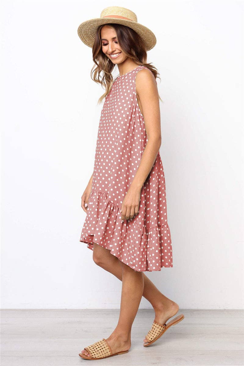 Sharon Tatem Fashion LLC - Wholesale Dress - Women's - Dress Sexy Boho Beach Sundress Women Floral Printed Polka Dot4