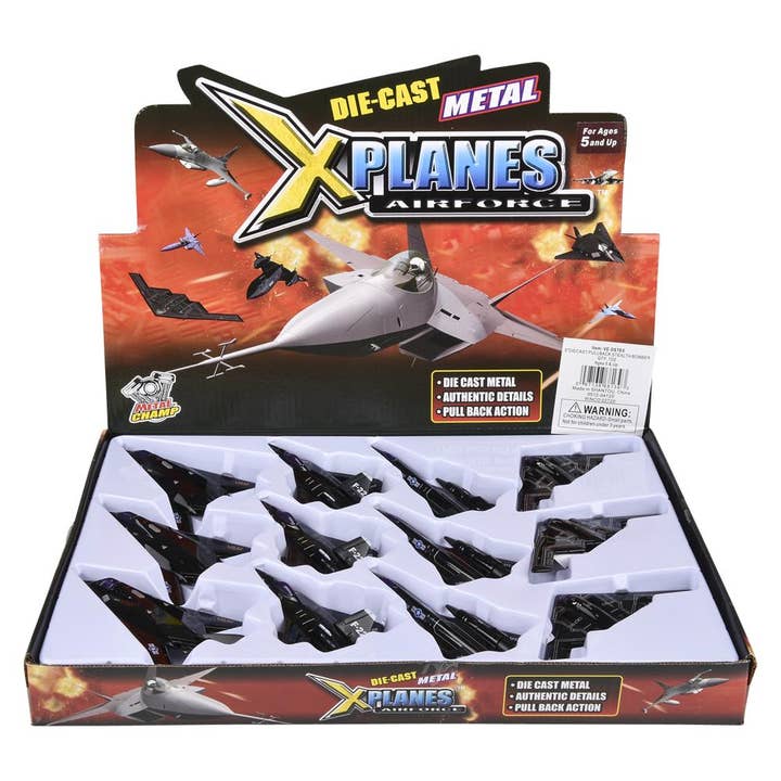 The Toy Network - Wholesale Toy Plane - Kids - 5" Diecast Pull Back Stealth Plane6