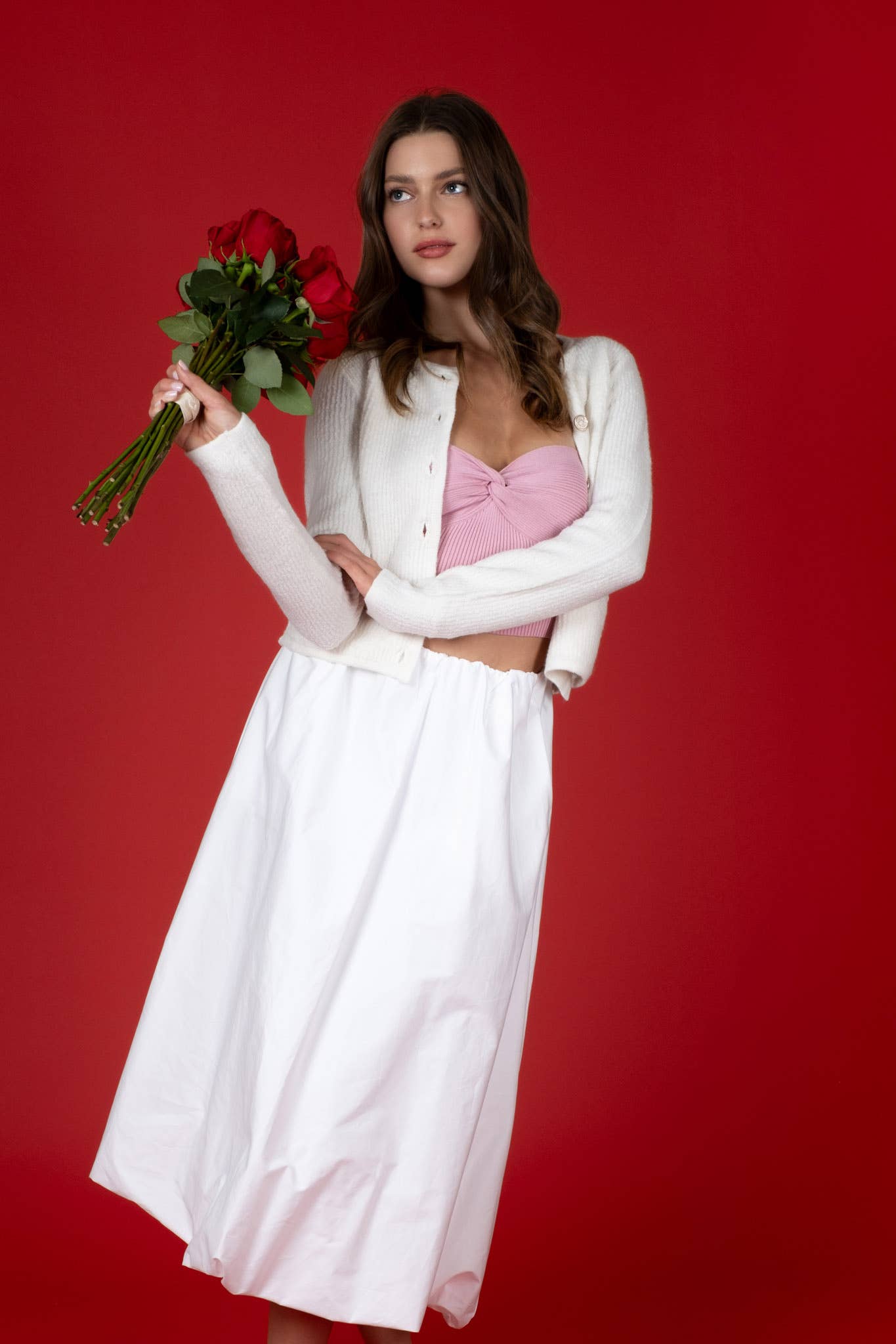 The Workshop Studio - Wholesale Knit Top - Women's - STRAPLESS TWIST FRONT KNIT CROP TOP (PRE-ORDER)38