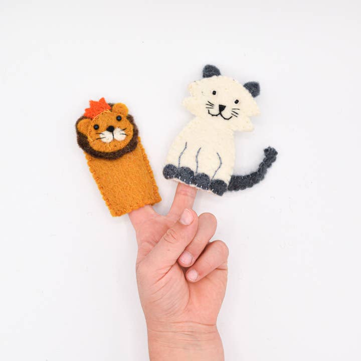 Nivas - Wholesale Vingerpop - Kinderen en baby - Finger Puppet - Set van tijger en kat