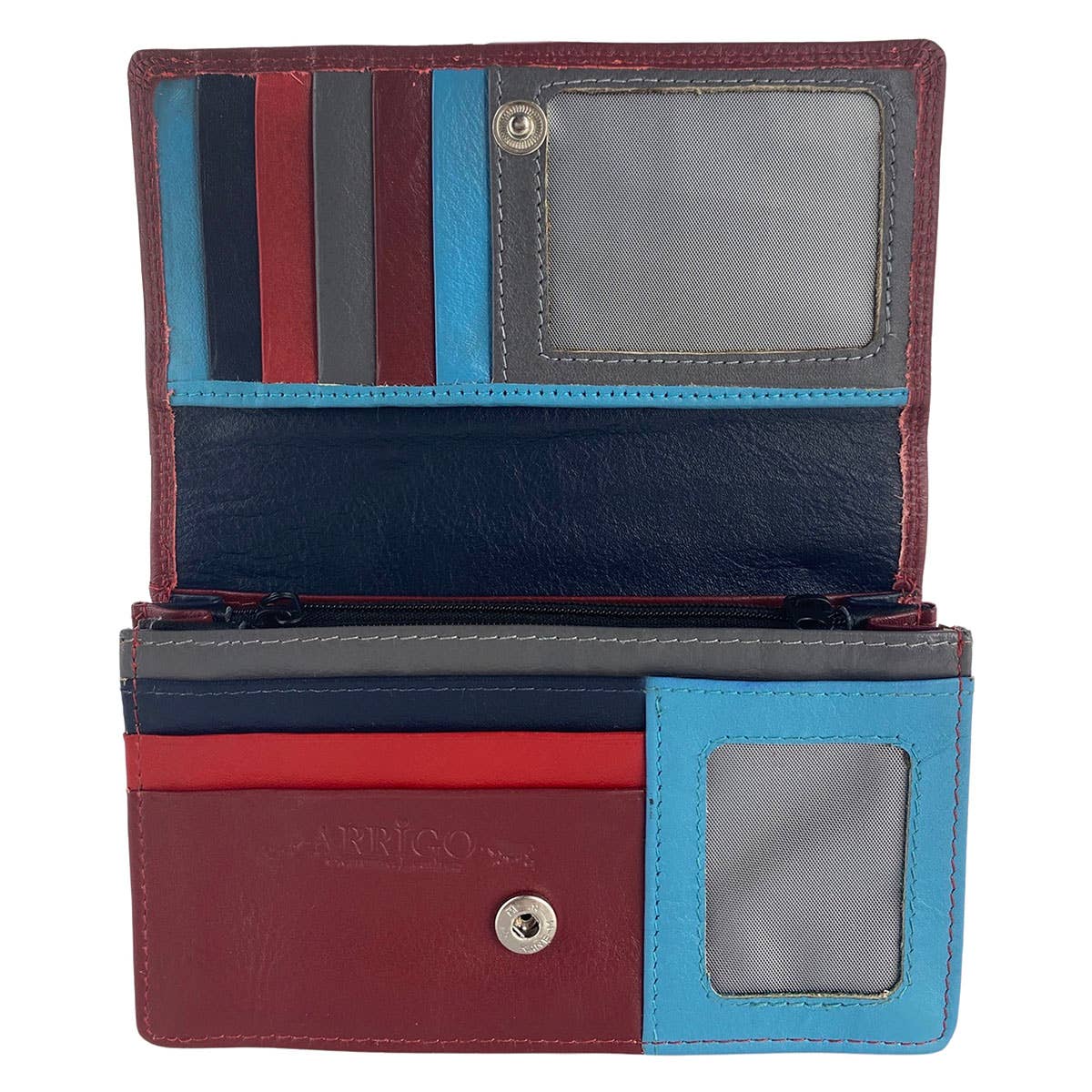 Arrigo - Vente Portefeuille – femme - Portefeuille femme en cuir multicolore modèle harmonica13