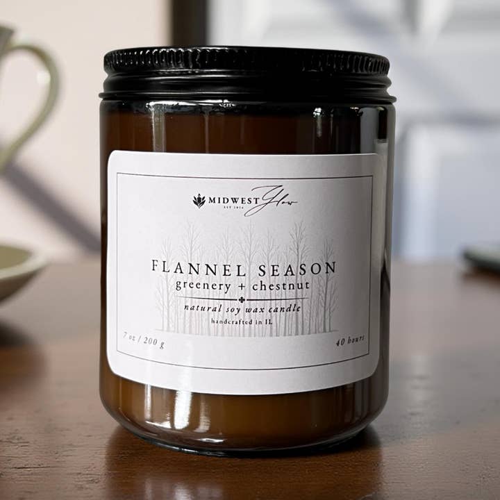 Flannel Season Soy Candle for wholesale by Midwest Glow