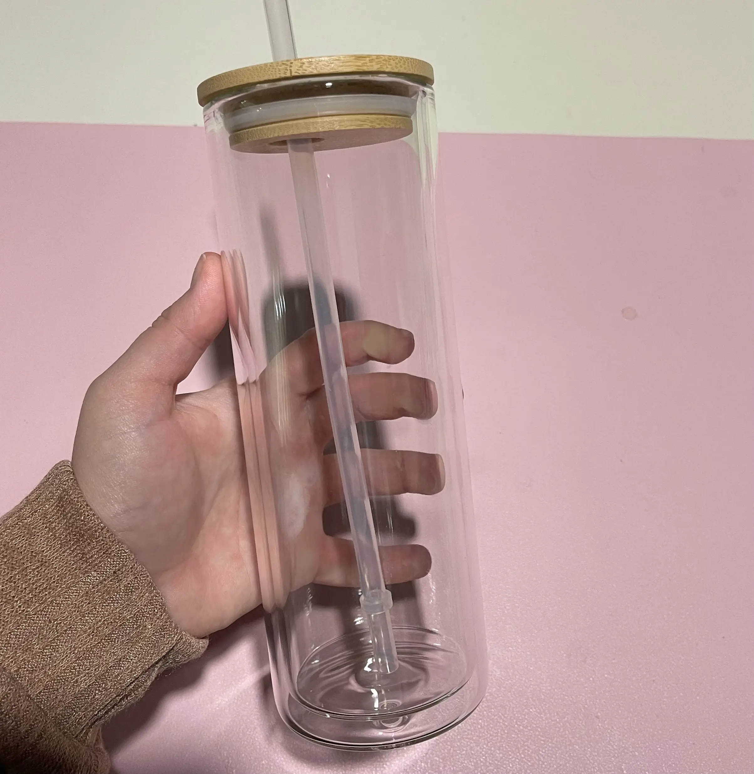 One Stop Cups - Wholesale Drinking Glass/Cup - Glass Can Double Wall Sublimation Cups3