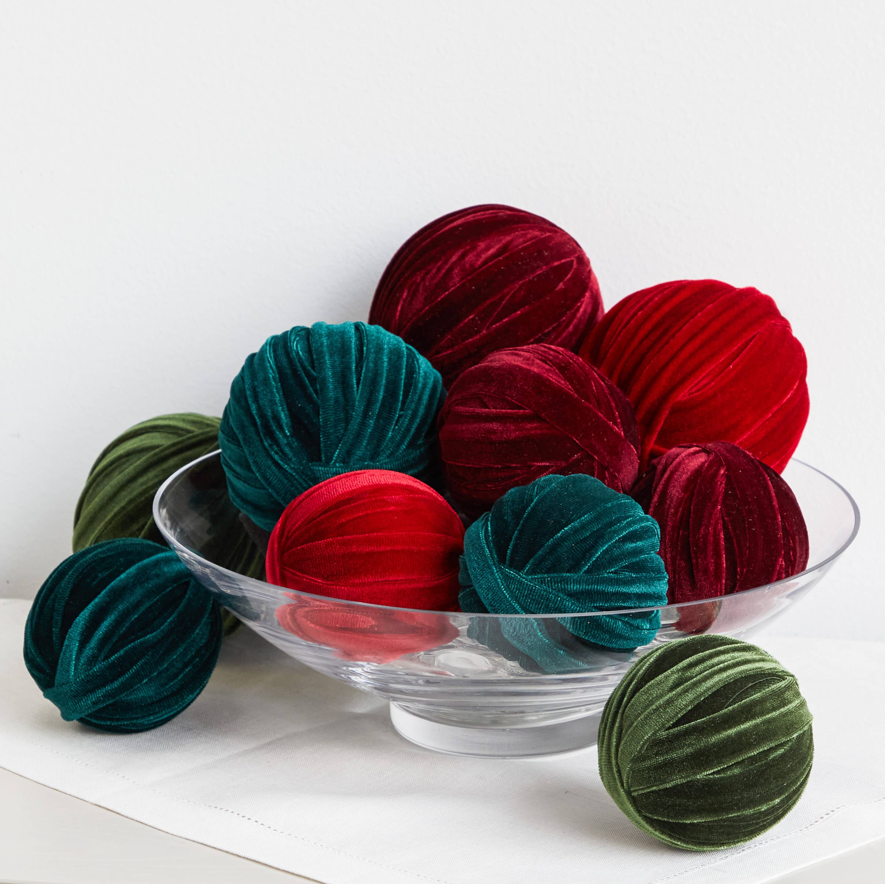 Your Heart's Content - Wholesale Decorative Tabletop Object - Velvet Spheres Spring Table Decor Fall Centerpiece Gift for1