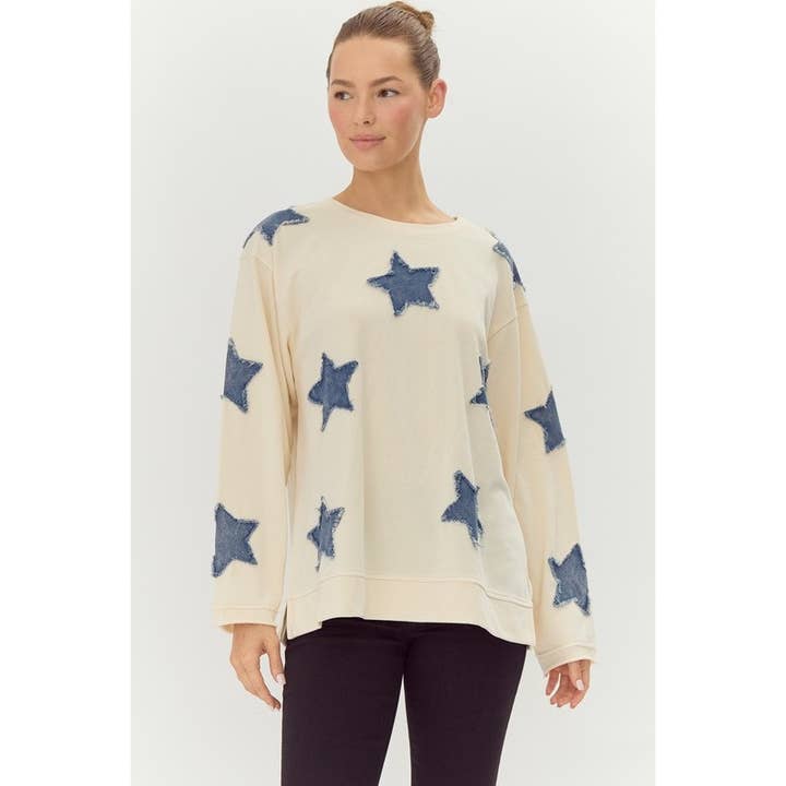 NOVO top de camisolas Star Patch por atacado de STYLE USA
