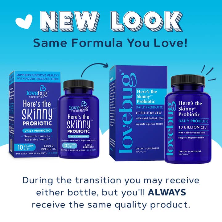 LoveBug Probiotics - Wholesale Oral Supplement/Vitamin - Digestive Health Probiotic - Here's the Skinny