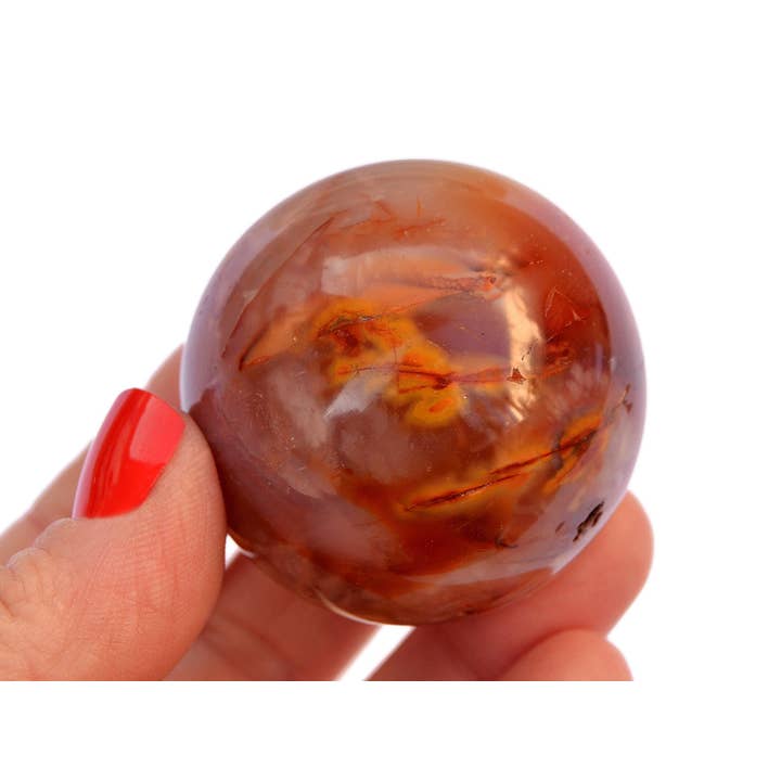 Kaia & Crystals - Wholesale Spiritual Stone/Crystal - Red Carnelian Sphere Stone (45mm - 65mm)4